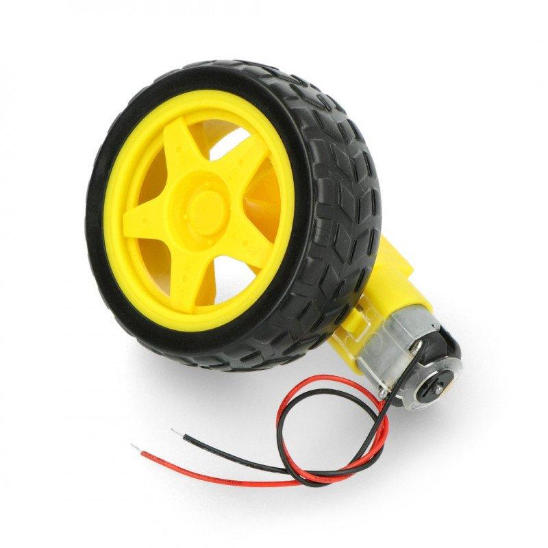 DC gear motor attached to robot car wheel